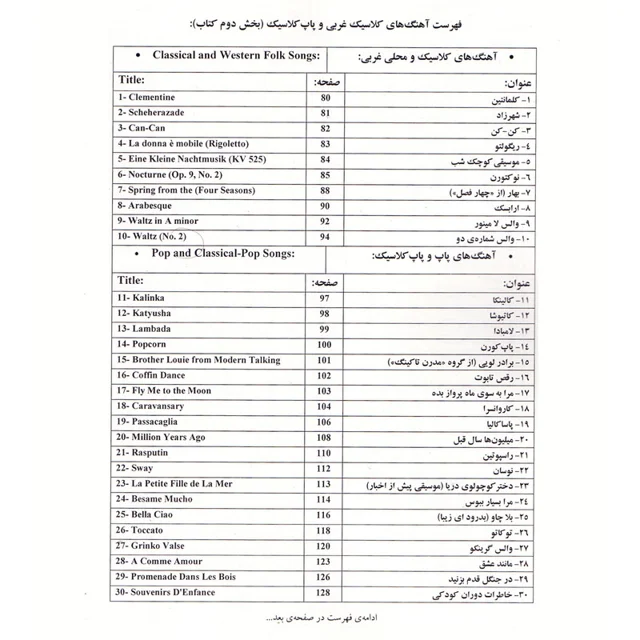 کتاب نود + پنج نوای ماندگار برای پیانو اثر محمد امیدوار تهرانی انتشارات نای و نی 101800804